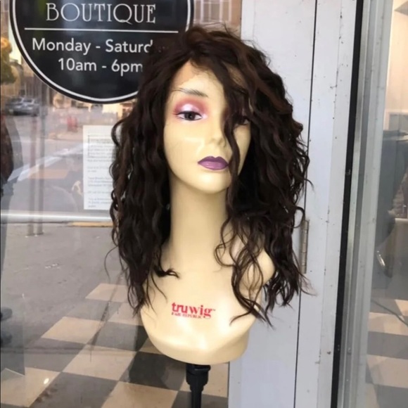 Brown highlights curly Lacefront wig 2020 main image 5